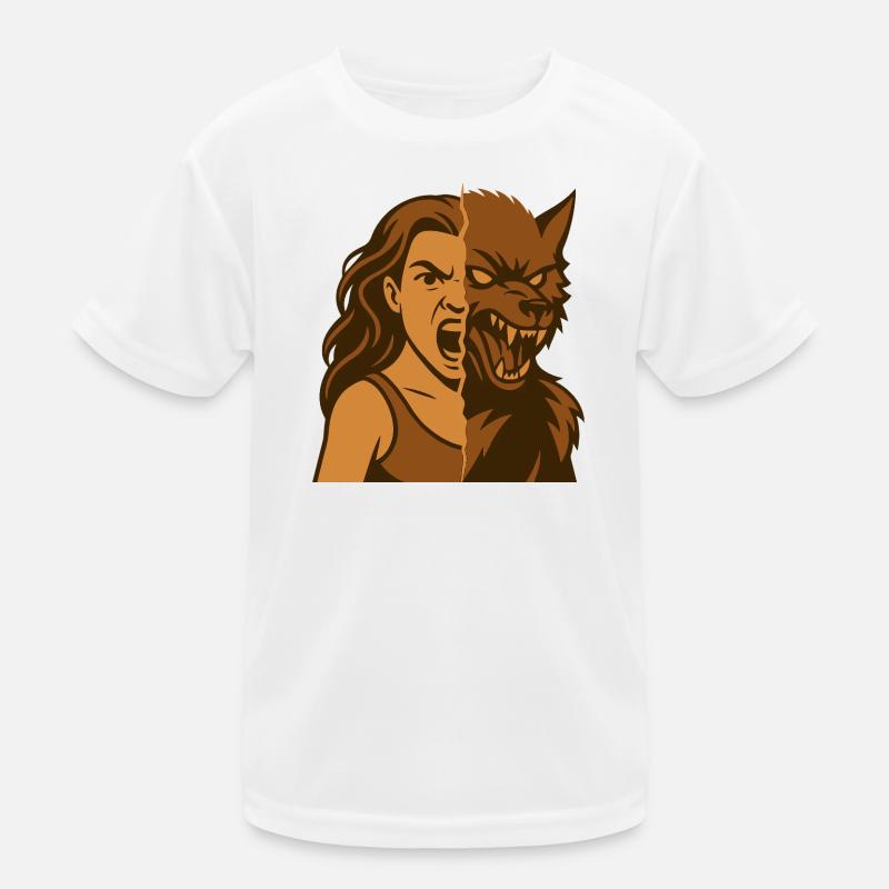 Mensch Werwolf Dualität Kinder Funktions-T-Shirt