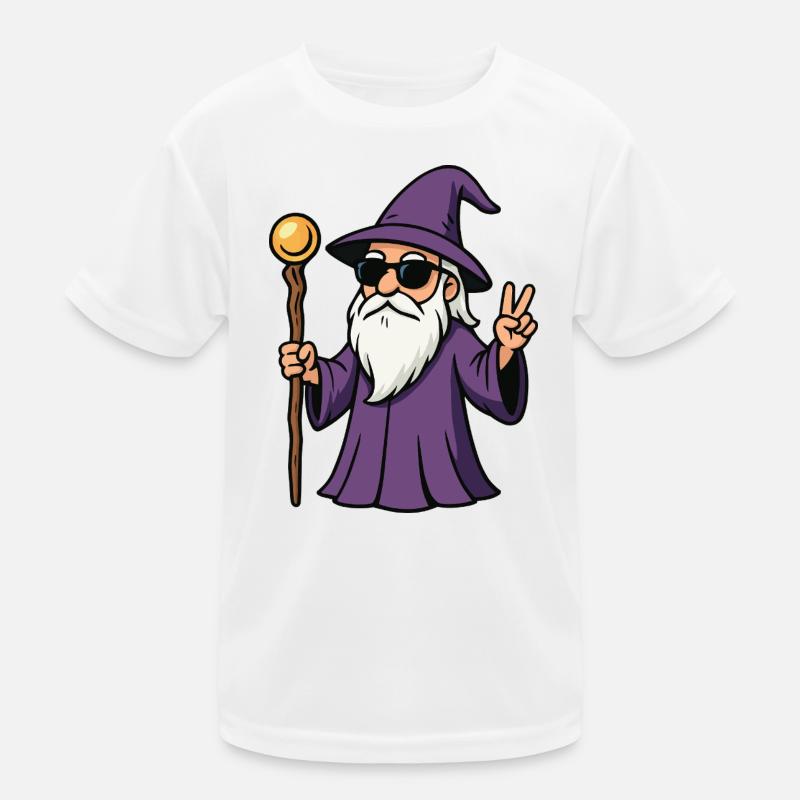 Violet Wizard Peace Sign Kids Functional T-Shirt