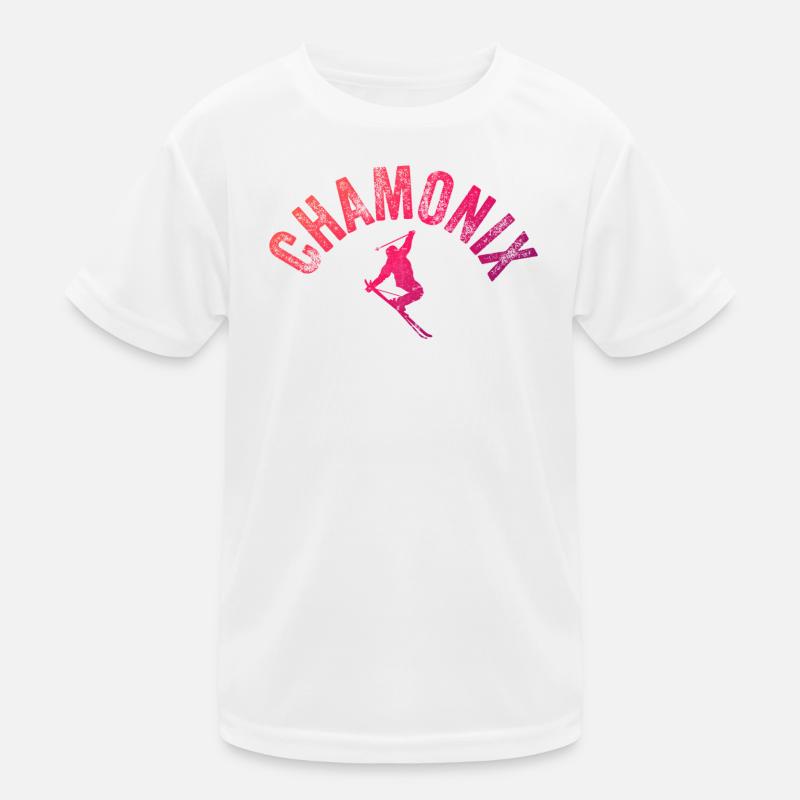 Chamonix Arch Skier Gradient Kinder Funktions-T-Shirt