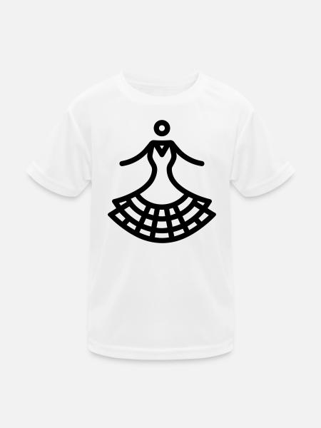 Flamenco - Kinder Funktions-T-Shirt - Weiß - Vorne