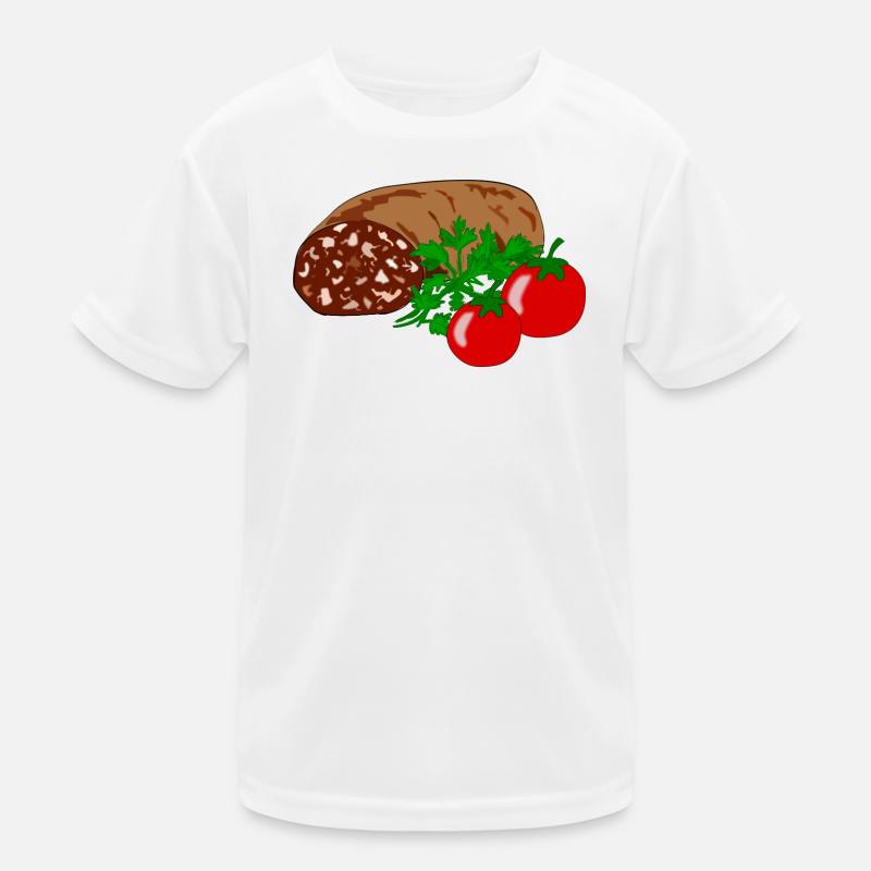 Blutwurst mit Tomate Kinder Funktions-T-Shirt