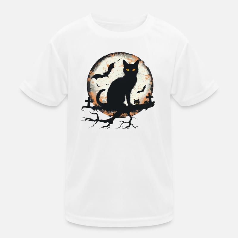 Chat Halloween T-shirt sport Enfant