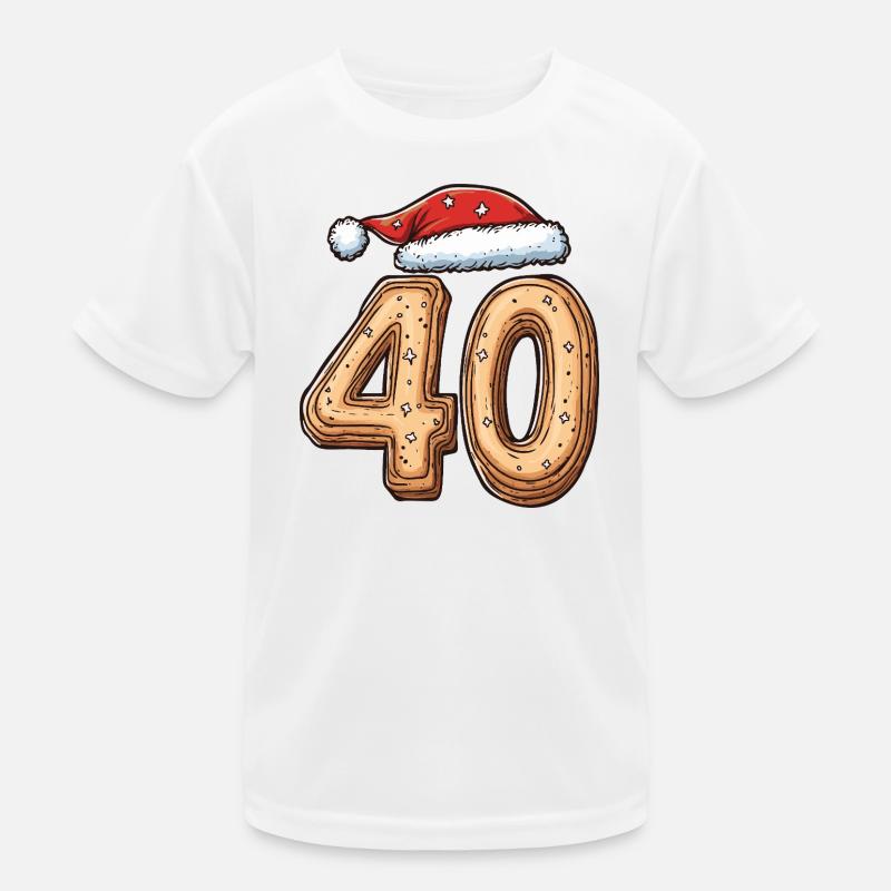 40 Number Biscuit Christmas Kids Functional T-Shirt