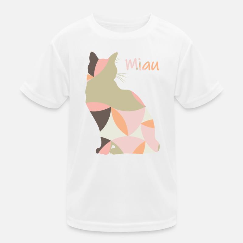 Meow - Cat - Abstract Kids Functional T-Shirt