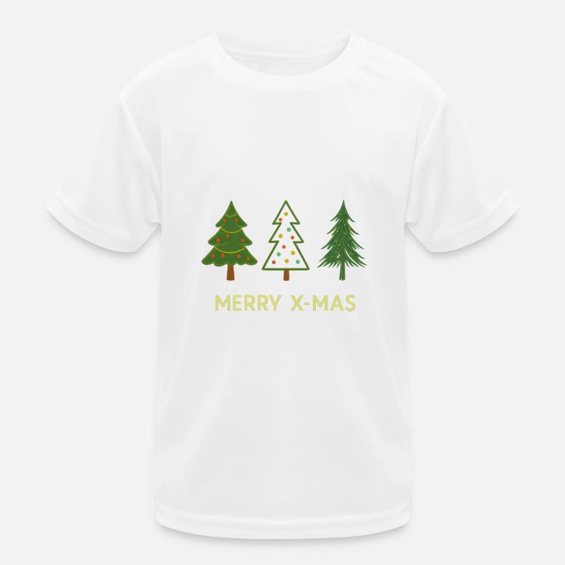 Merry X-Mas Christmas Tree Christmas Kids Functional T-Shirt