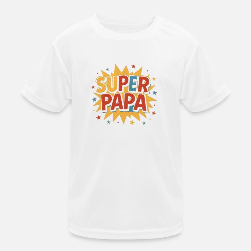 Super Papa Comic Burst Retro Kinder Funktions-T-Shirt