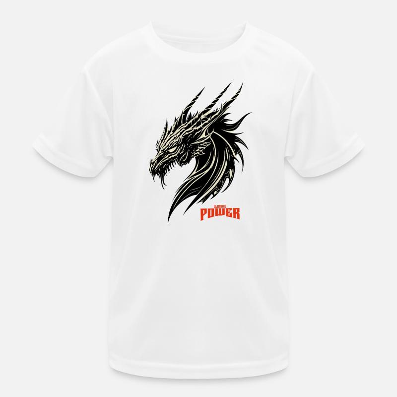 Dragon Head Contrast Pattern Kids Functional T-Shirt