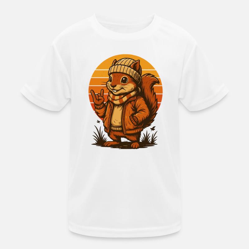 Cooles Eichhörnchen im Retro-Look Kinder Funktions-T-Shirt