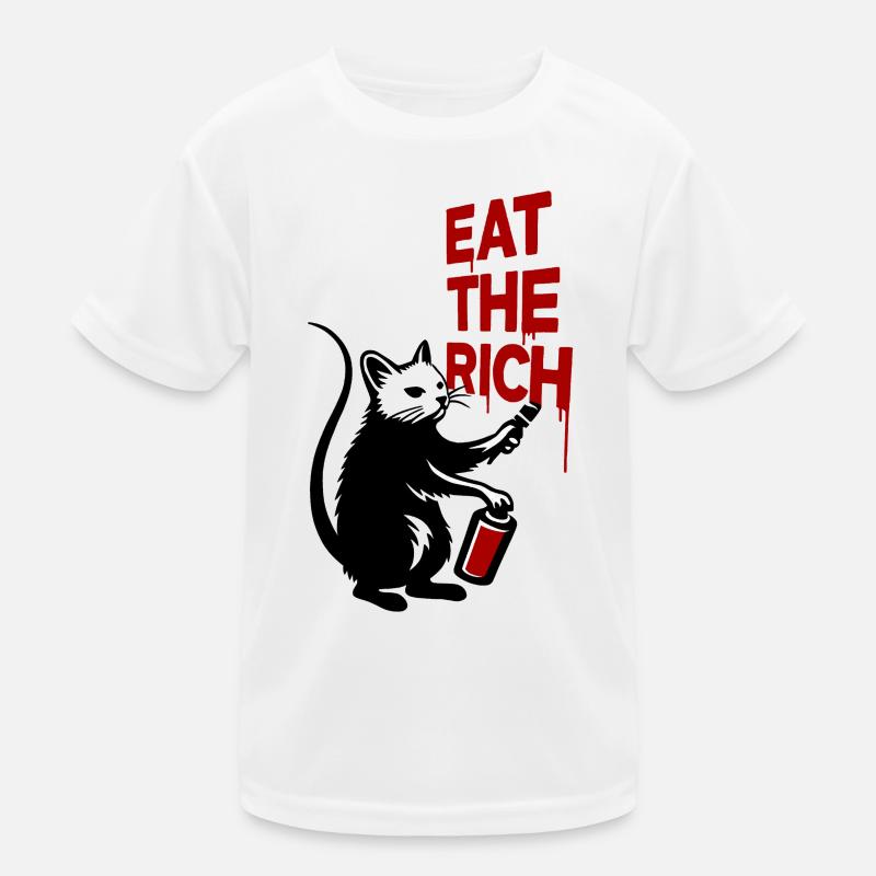 Protest Cat Graffiti Print Kids Functional T-Shirt