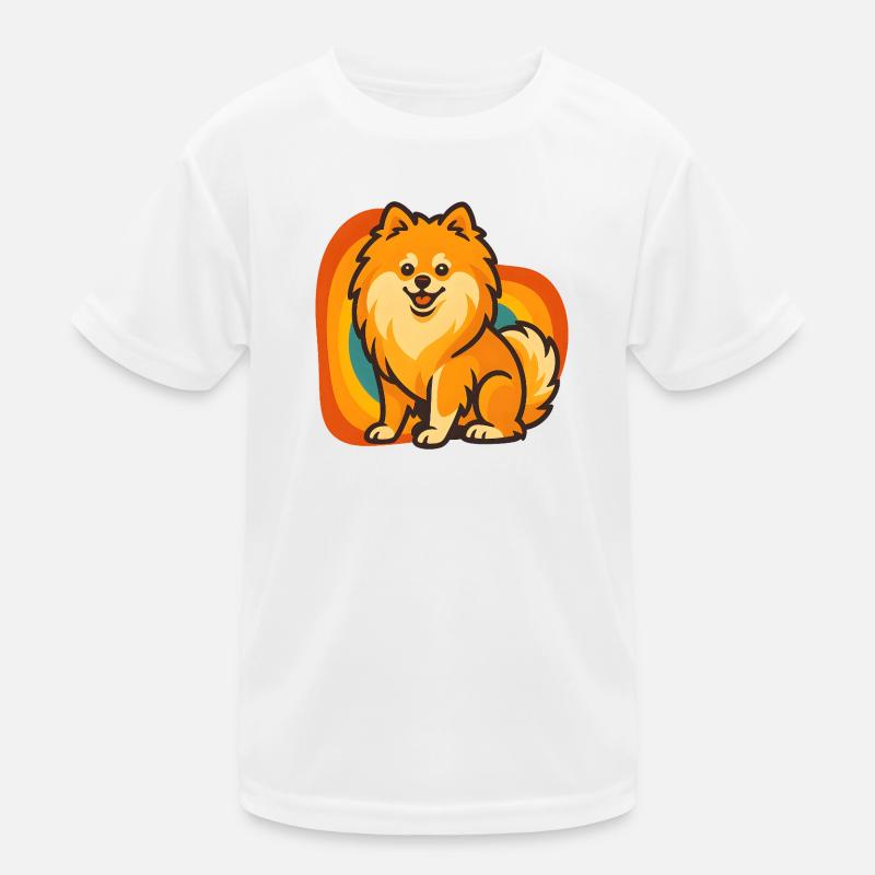 Glänzender Pommerscher Hund in Retro-Aura Kinder Funktions-T-Shirt