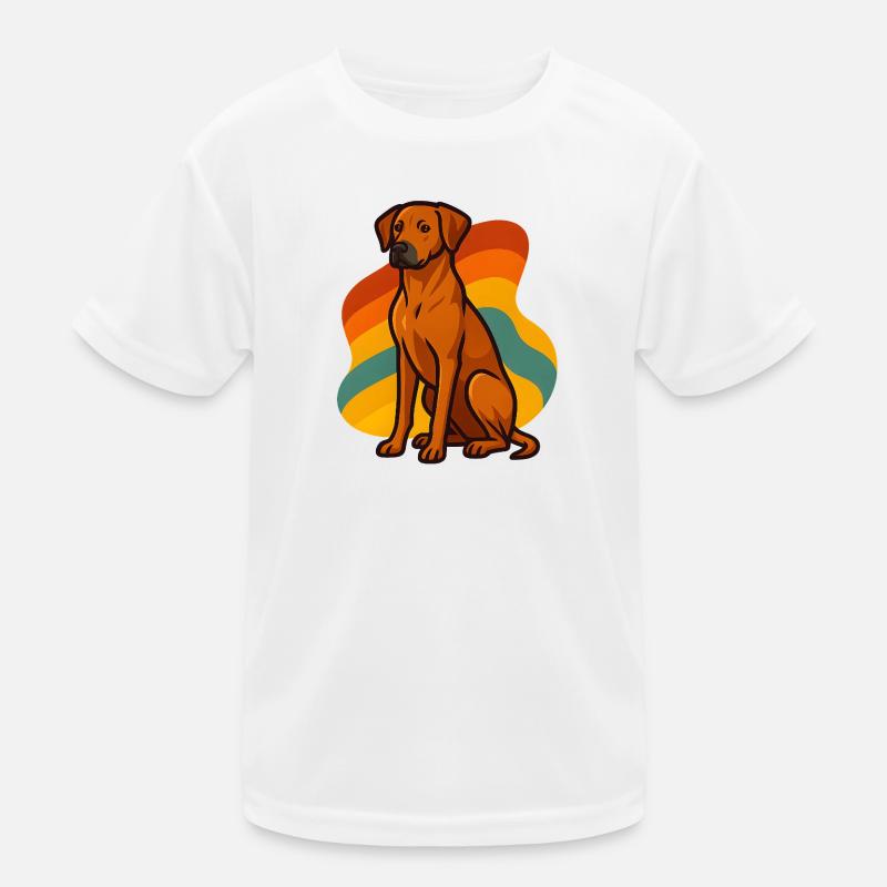 Retro Rhodesian Ridgeback Hund - Kinder Funktions-T-Shirt - Weiß