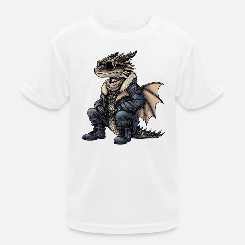 Drache Cool Winter Kinder Funktions-T-Shirt