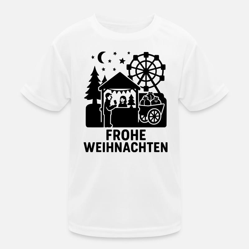 Frohe Weihnachten Silhouette Kinder Funktions-T-Shirt