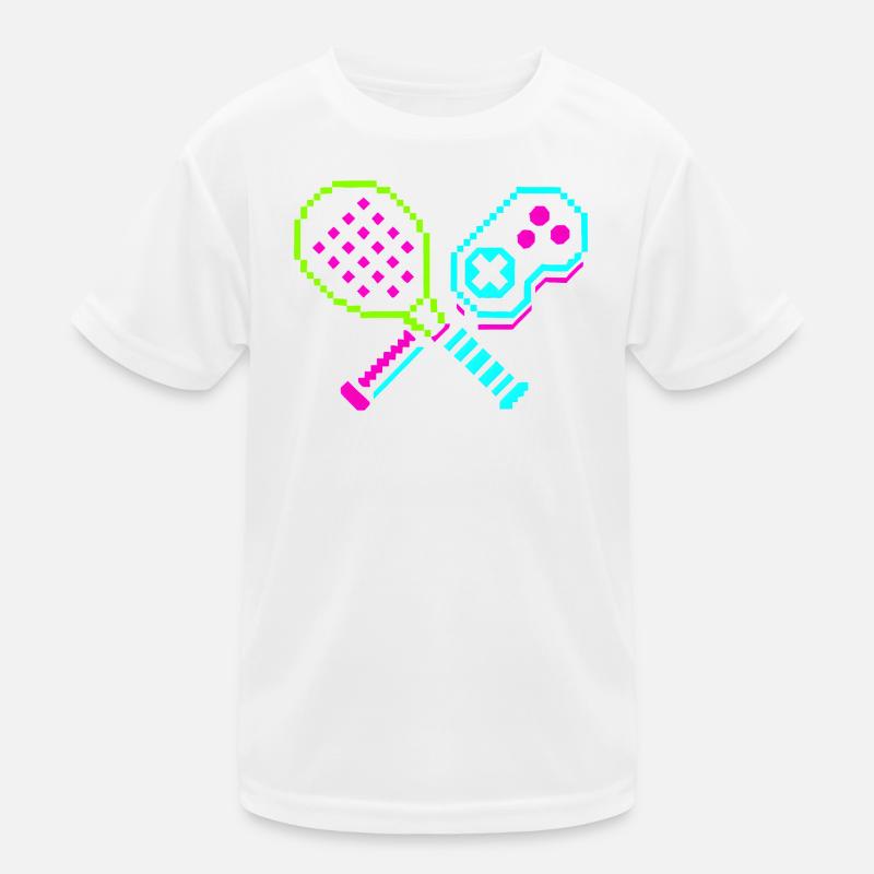 Retro Arcade Neon Paddles Kids Functional T-Shirt