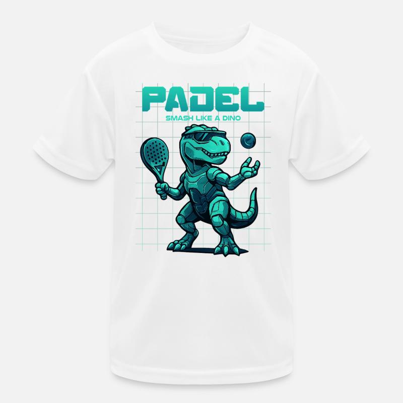 Lustiges Padel Dino - Dinosaurier Kinder Funktions-T-Shirt