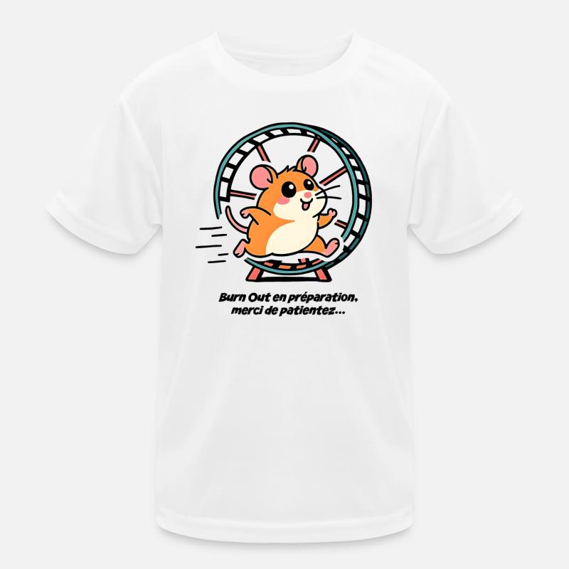 Hamster Running in His Wheel, Burn Out Kids Functional T-Shirt