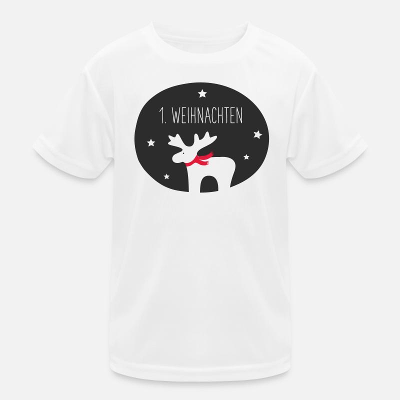 Reindeer silhouette with red scarf Kids Functional T-Shirt
