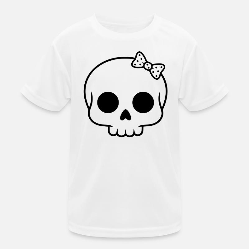 Cute skull with bow | Girly Goth Kids Functional T-Shirt