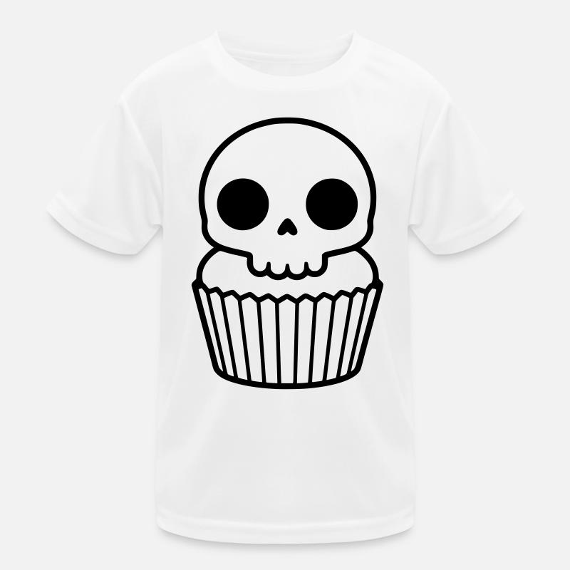 Cupcake effrayant | Crâne d’Halloween T-shirt sport Enfant