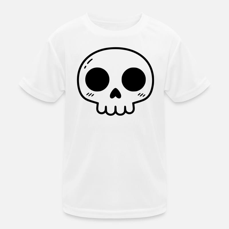 Crâne Kawaii mignon | Mignon et effrayant T-shirt sport Enfant
