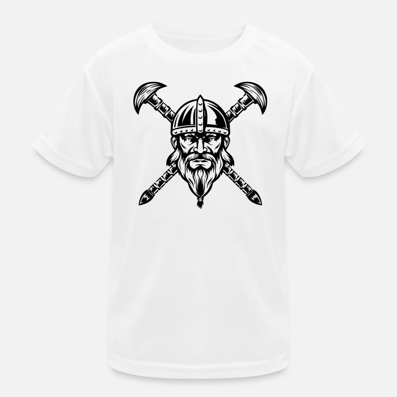 Bärtiges Wikinger-Kriegergesicht Kinder Funktions-T-Shirt