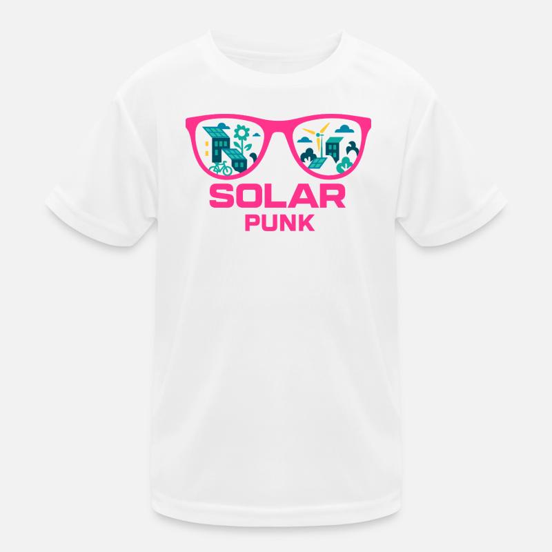 Solarpunk Vision - Kinder Funktions-T-Shirt - Weiß