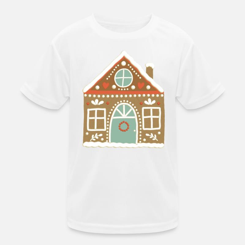Gingerbread House Charm. Christmas. Cookie  Kids Functional T-Shirt