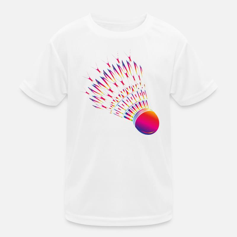 Colourful badminton – dynamic badminton motif Kids Functional T-Shirt