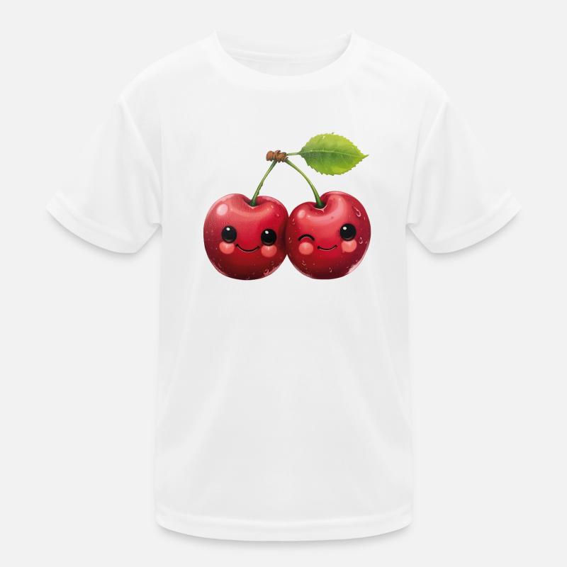 Cerises avec un visage T-shirt sport Enfant