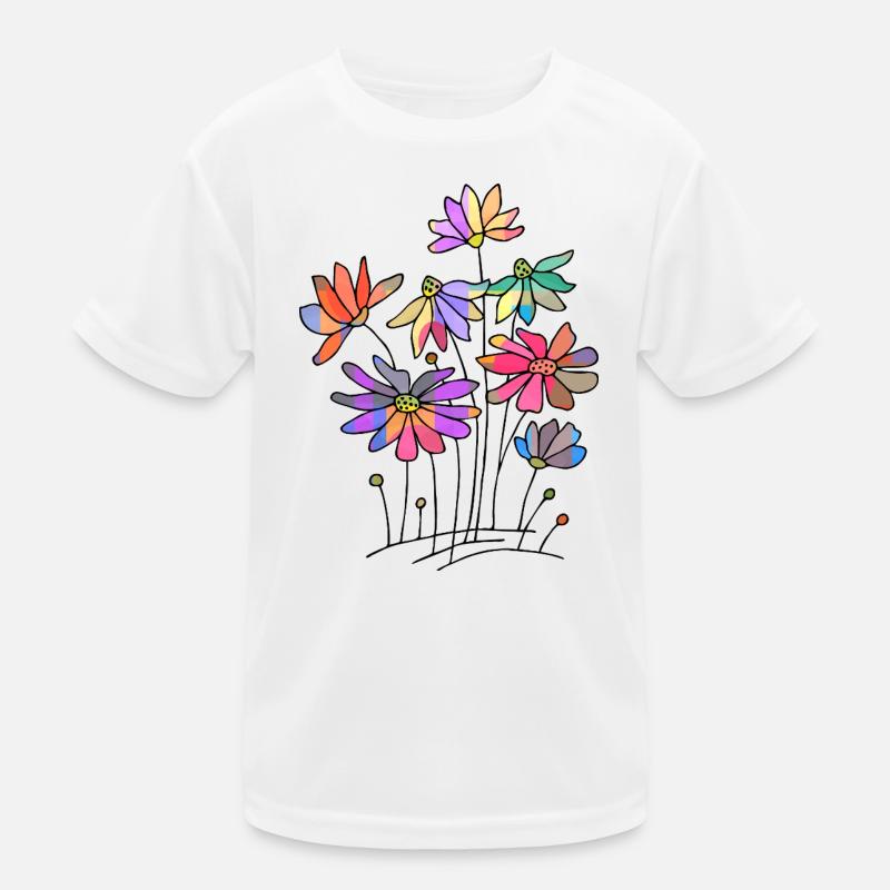 Blumen Kinder Funktions-T-Shirt