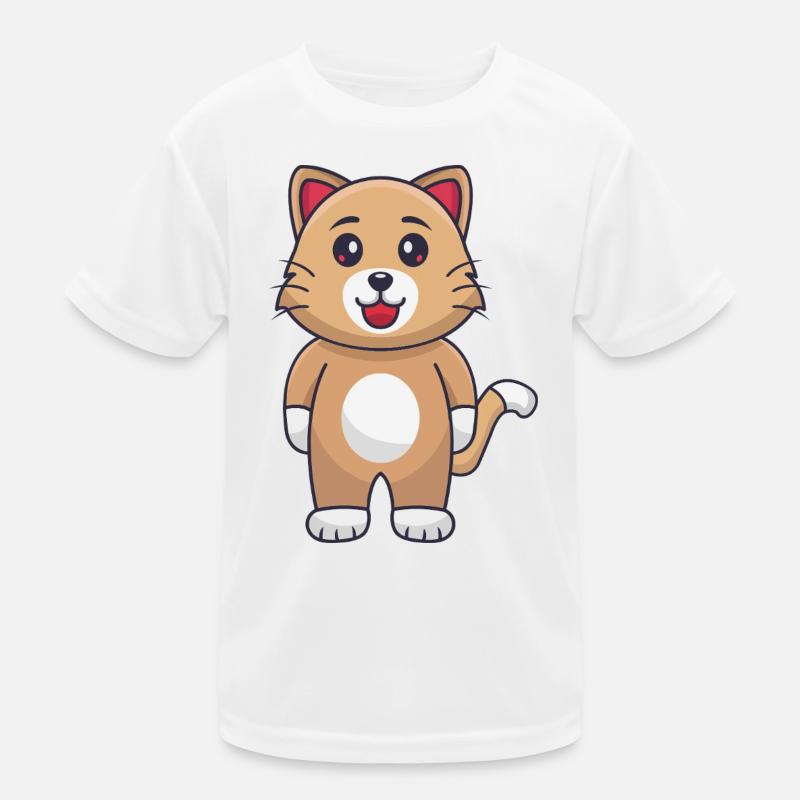 Karikatur-Katze Kinder Funktions-T-Shirt
