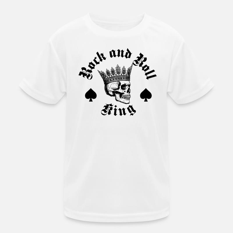 König des Rock'n'Roll-Logo-Designs Kinder Funktions-T-Shirt