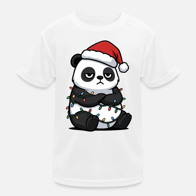 Panda Christmas clumsy Santa grumpy funny Kids Functional T-Shirt