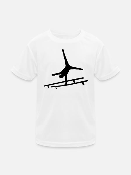 Gymnastik - Kinder Funktions-T-Shirt - Weiß - Vorne