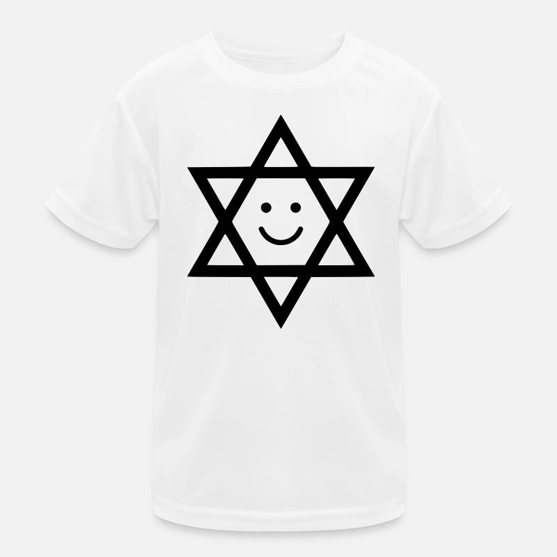 Lustiger Davidstern mit Smiley Gesicht Kinder Funktions-T-Shirt
