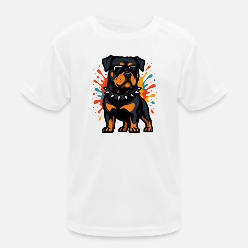 Chien rottweiler avec explosion de couleurs T-shirt sport Enfant