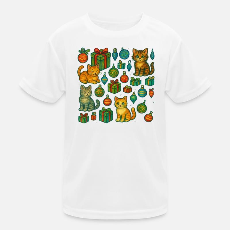 Festliches Kätzchen-Geschenkmuster Kinder Funktions-T-Shirt