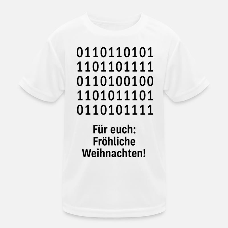 Christmas Code Binary Pattern Kids Functional T-Shirt