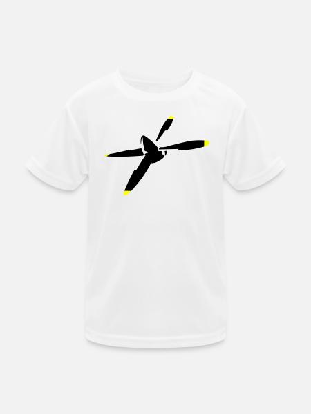Propeller - Kinder Funktions-T-Shirt - Weiß - Vorne