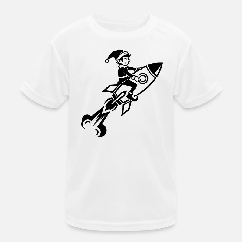 Gnome sur le design de dessins animés de fusée volante T-shirt sport Enfant