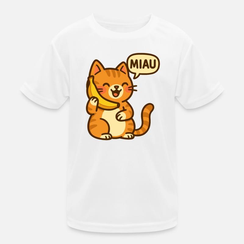 Telefonierende Katze Kinder Funktions-T-Shirt