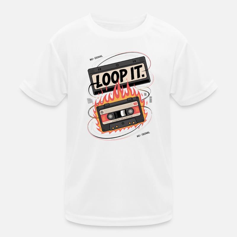Loop It Flammen Cassette Kinder Funktions-T-Shirt