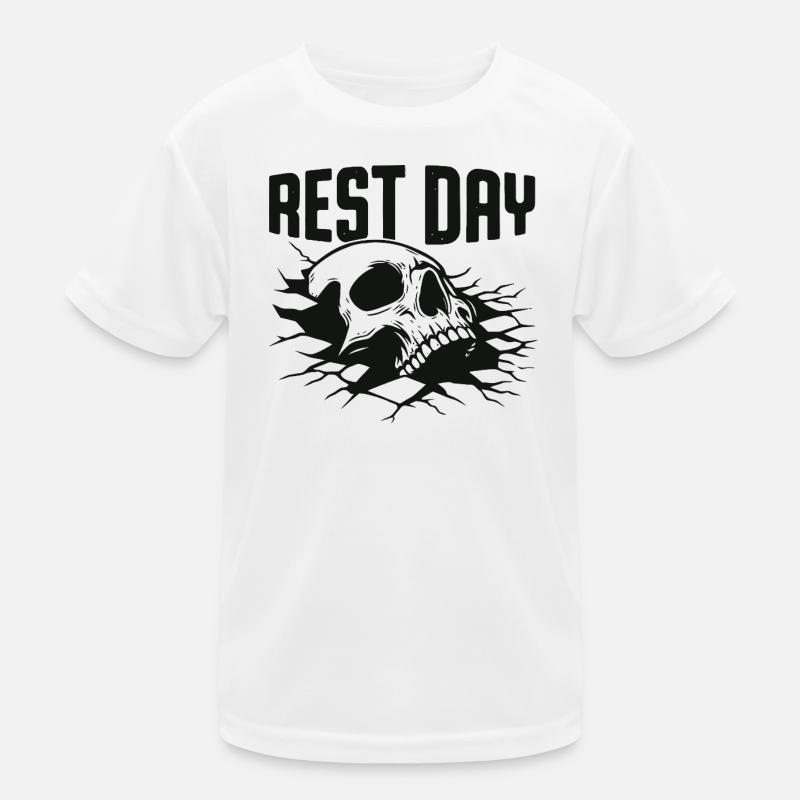 Rest Day Skull Graphic Tee Kids Functional T-Shirt