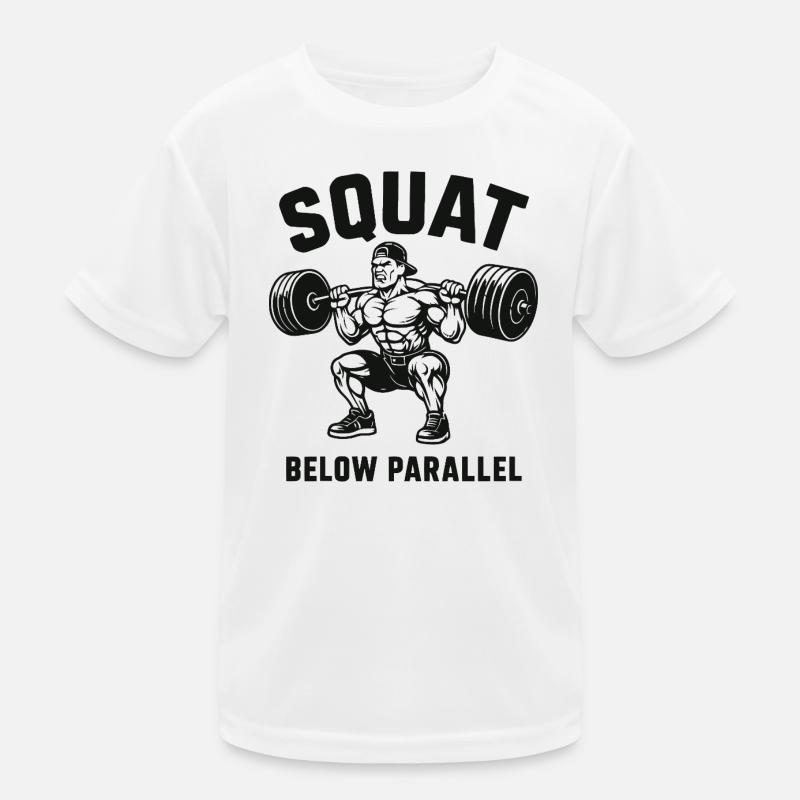 Squat Below Parallel Heavy Lifter Kids Functional T-Shirt