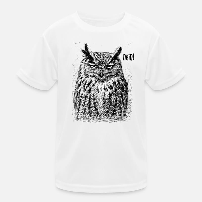 Müde Eule - Nein Kinder Funktions-T-Shirt