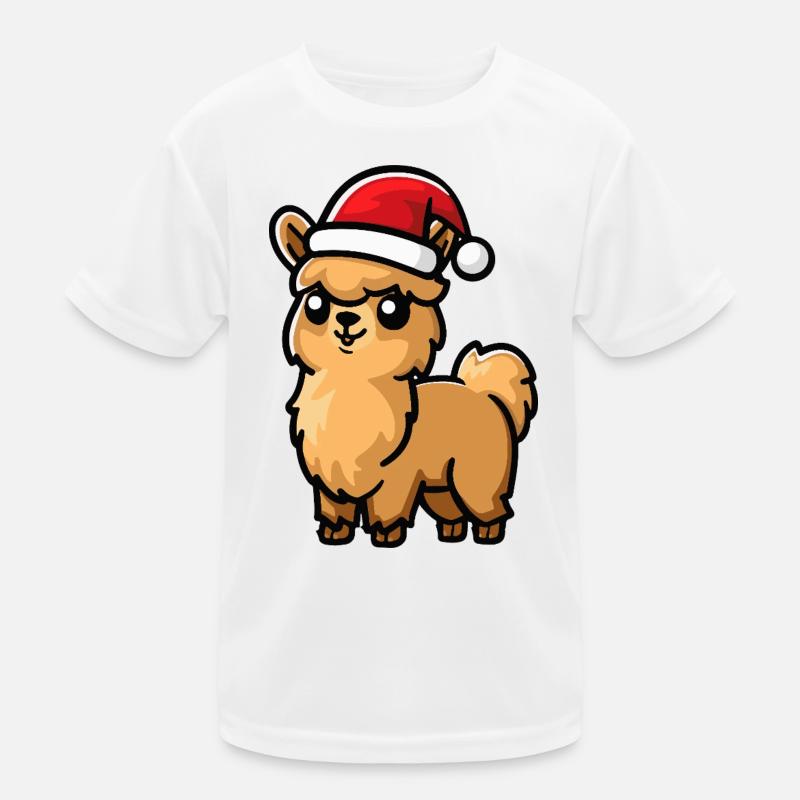 Alpaka Llama Weihnachten Kinder Funktions-T-Shirt