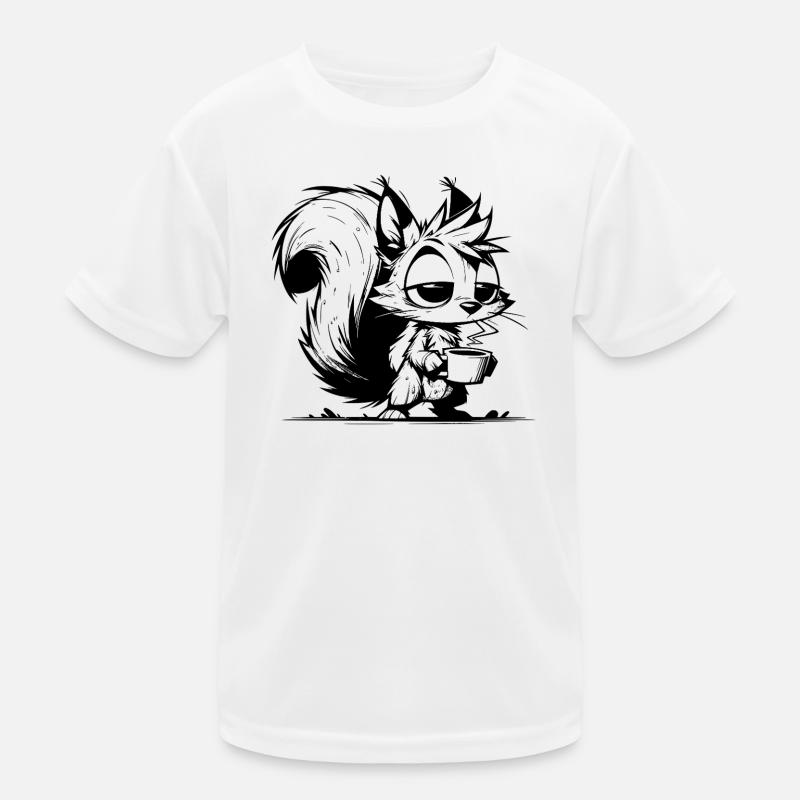 Pas d’écureuil au travail sans café T-shirt sport Enfant