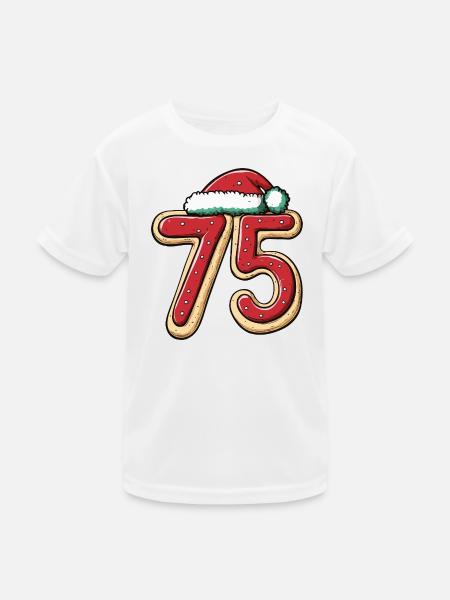 75 Number Biscuit Christmas - Kids Functional T-Shirt - white - Front