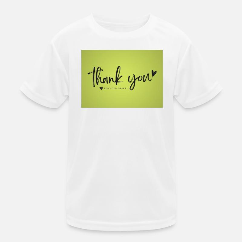 Dankesskript auf Limettengrün - Kinder Funktions-T-Shirt - Weiß
