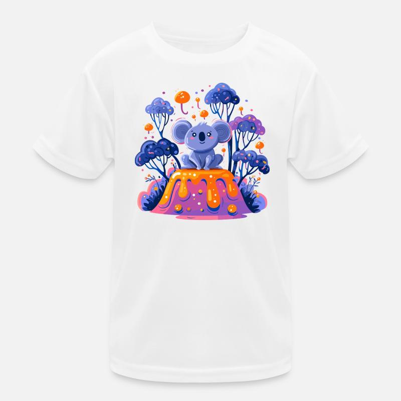 Koala on melting lava Kids Functional T-Shirt